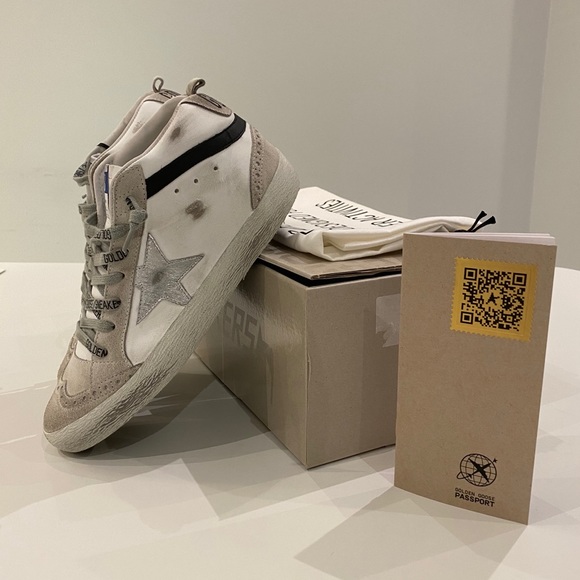 Golden Goose Midstar White/Black/Silver Star NIB - Picture 4 of 10